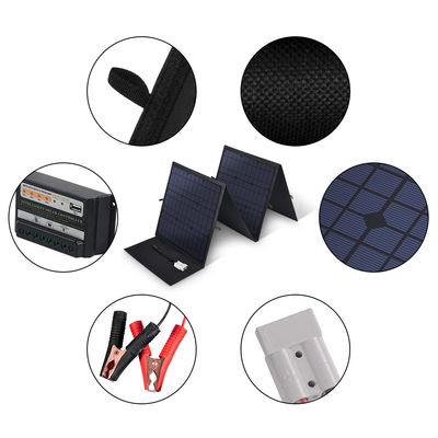 Panel solar plegable de 120W a prueba de agua para exteriores