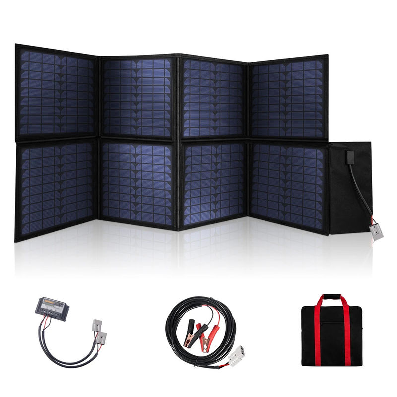 Paneles solares plegables monocristalinos de 120W con soporte perfecto para acampar al aire libre