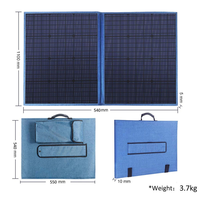 Mejores paneles solares portátiles de 100W tamaño 1275*545*5mm para luces de viaje al aire libre