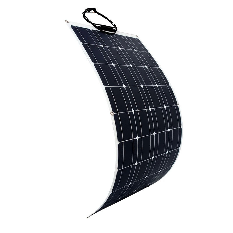 Panela solar semiflexible de 100w 12v ligera y fácil de instalar para barcos de automóviles