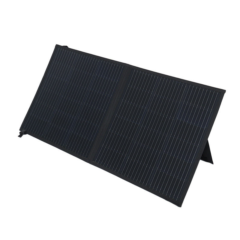 Célula solar célula monocristalina azul manta solar portátil de 100W con soporte para acampar